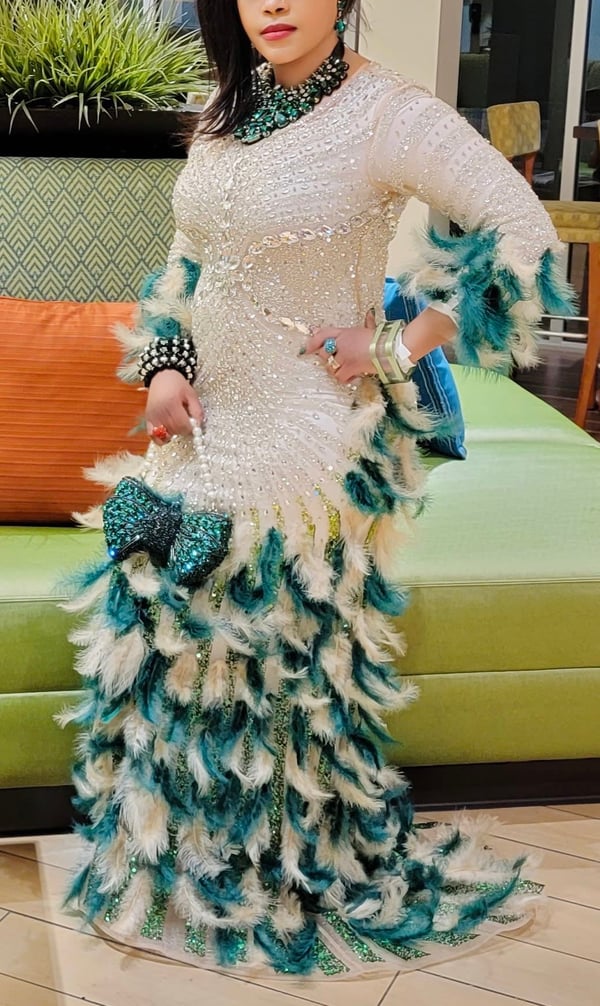 Luxe Feather Beaded Dress