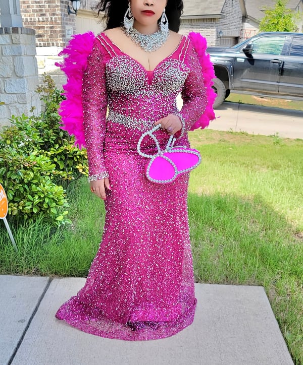 Exotic Feathers Sequins Dress