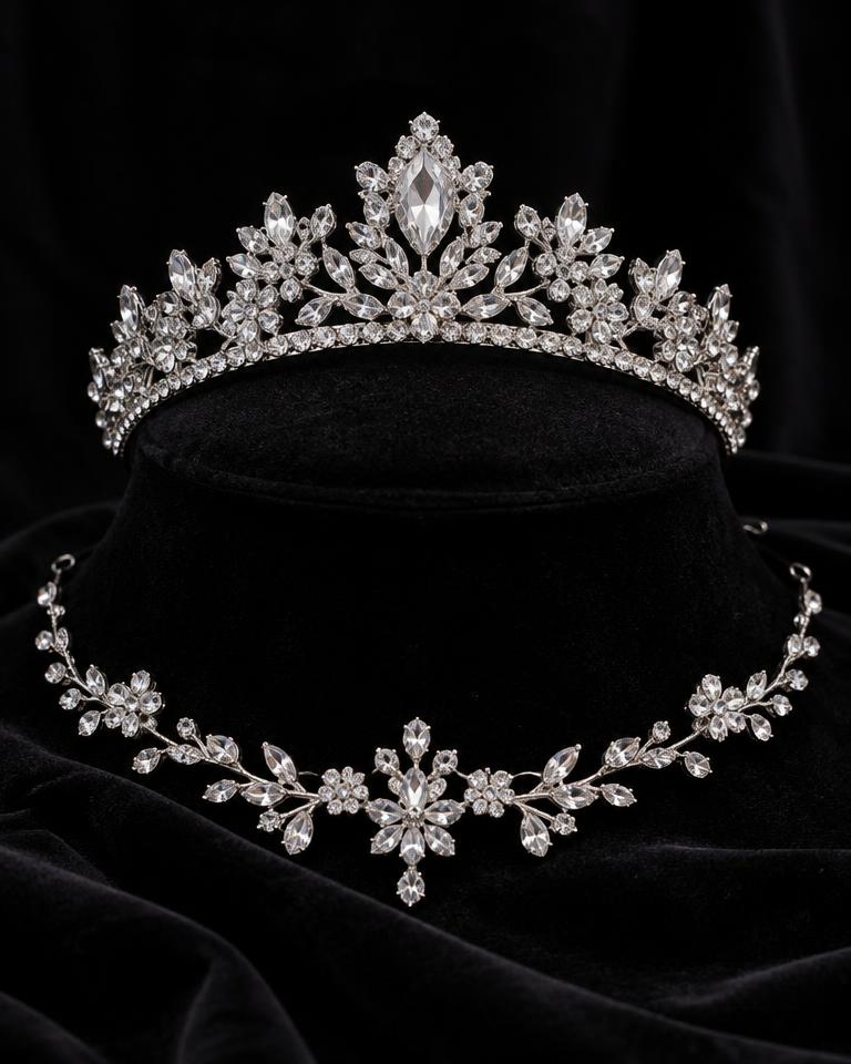 Crystal Tiara & Headpiece